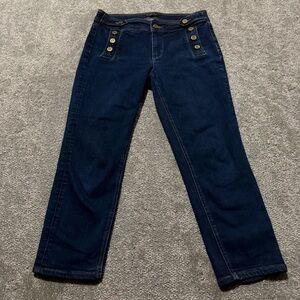 TALBOTS dark wash women’s jeans with great pockets and button details size 6 P